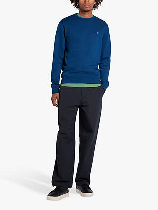 Farah Tim Slim Fit Organic Cotton Terry Sweatshirt, 492 Blue Peony