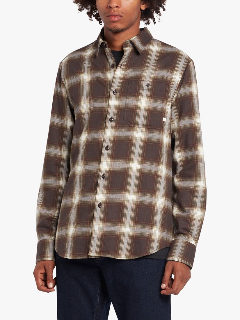 Farah Gregory Check Shirt, 111 Washed Brown, S