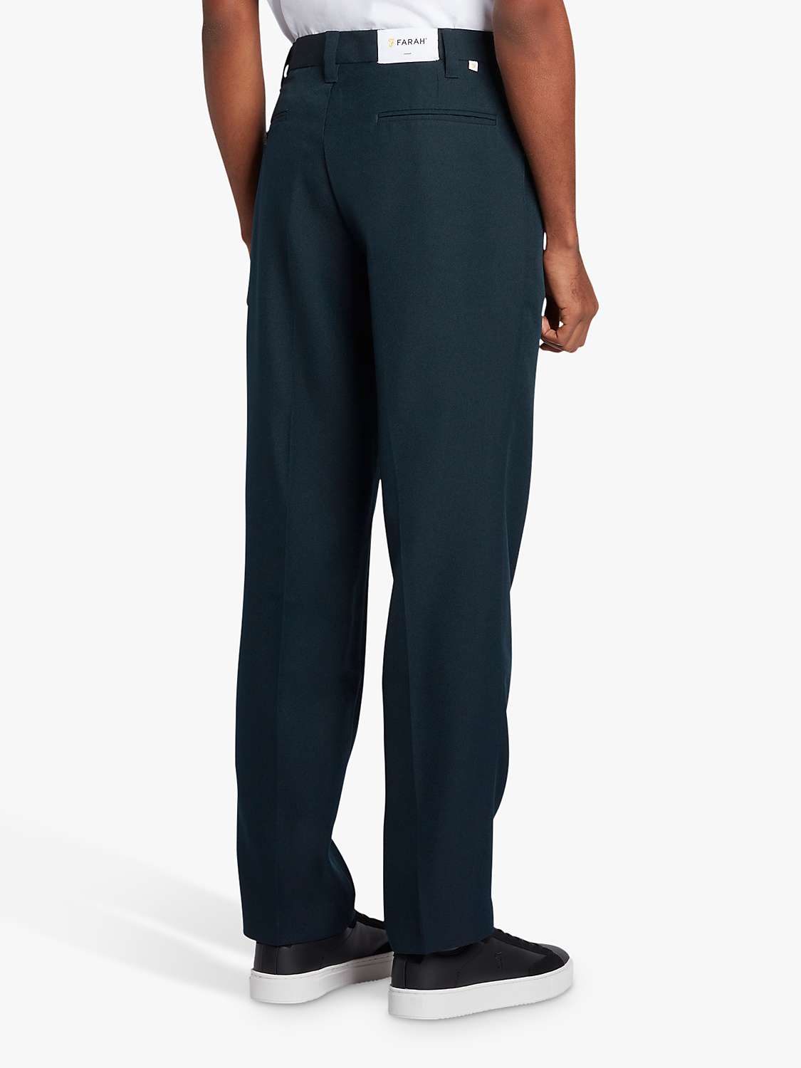 Buy Farah Ladbroke Hopsack Straight Fit Trousers, 412 True Navy Online at johnlewis.com