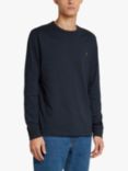 Farah Worthington Regular Fit Long Sleeve Organic Cotton T-Shirt, 412 True Navy