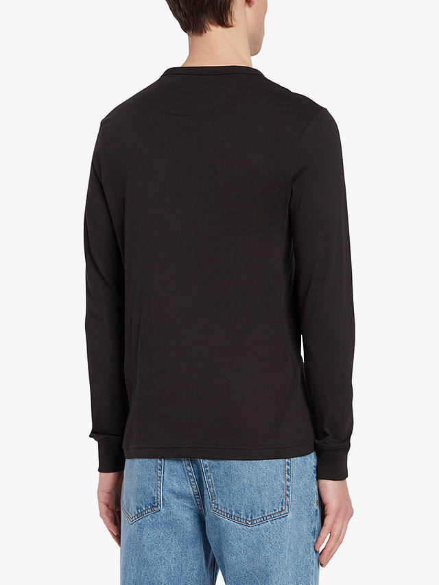 Farah Worthington Regular Fit Long Sleeve Organic Cotton T-Shirt, 010 Black