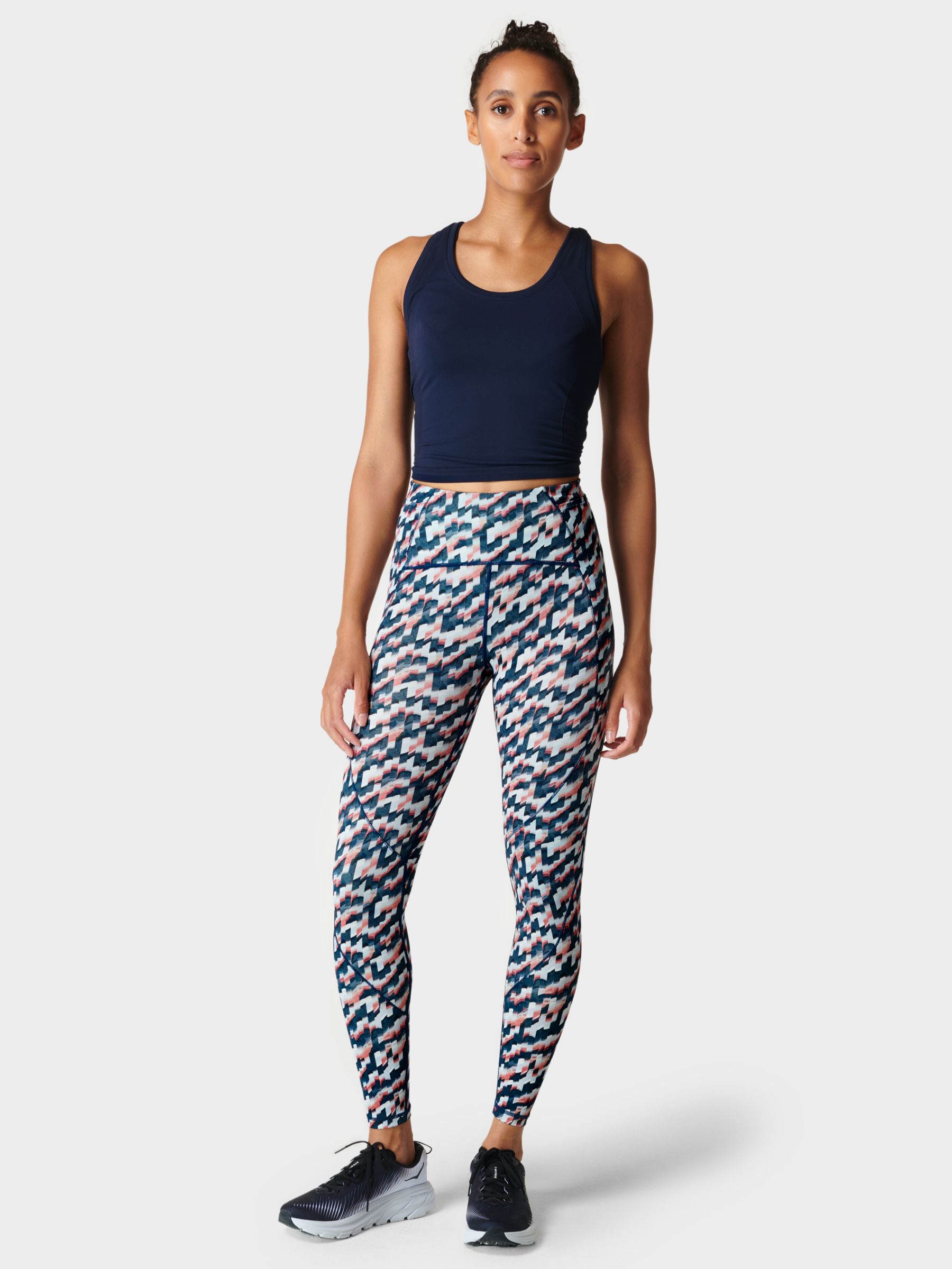 Sweaty Betty Rapid Run Leggings, Blue Spliced at John Lewis & Partners