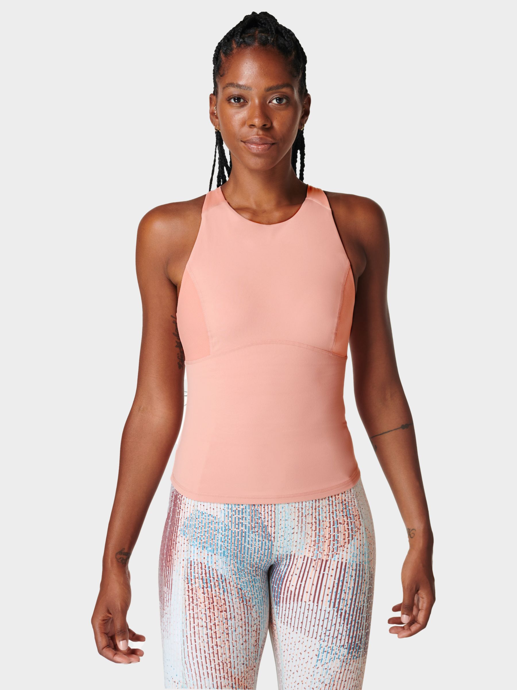 Sweaty Betty Super Soft High Neck Workout Tank Top, Bloom Pink at