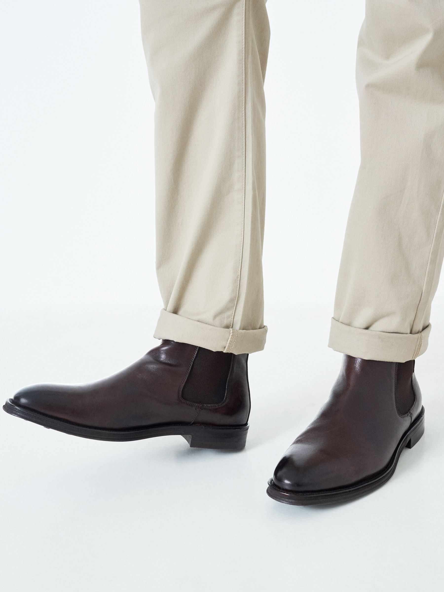 Crew Clothing Chelsea Boots, Chocolate Brown at John Lewis & Partners