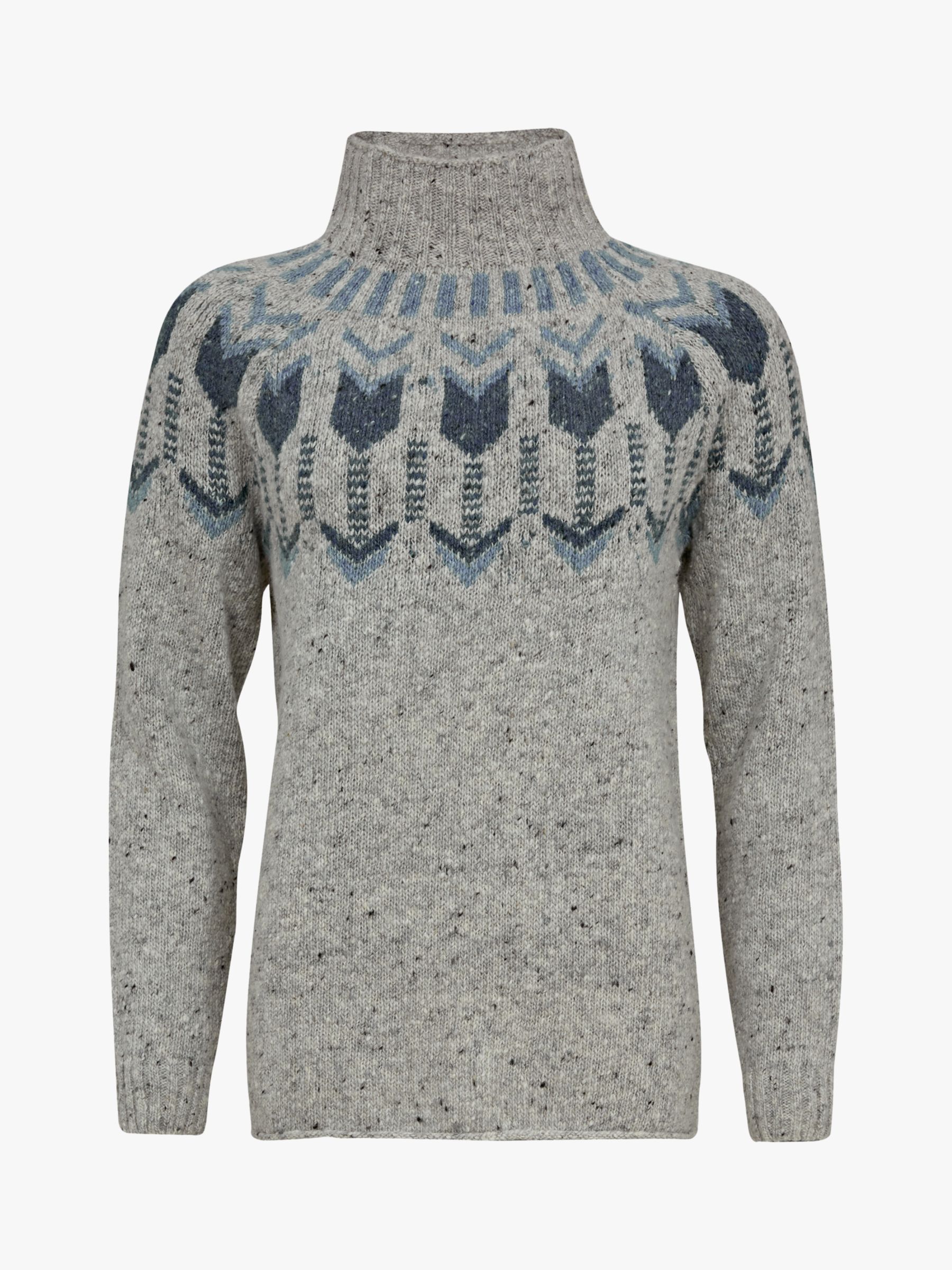 Celtic & Co. Fair Isle Funnel Neck Jumper, Fossil at John Lewis & Partners