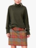 Celtic & Co. Geelong Slouch Roll Neck Jumper, Olive