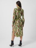 French Connection Innes Delphine Abstract Shirt Midi Dress, Algae Green/Multi