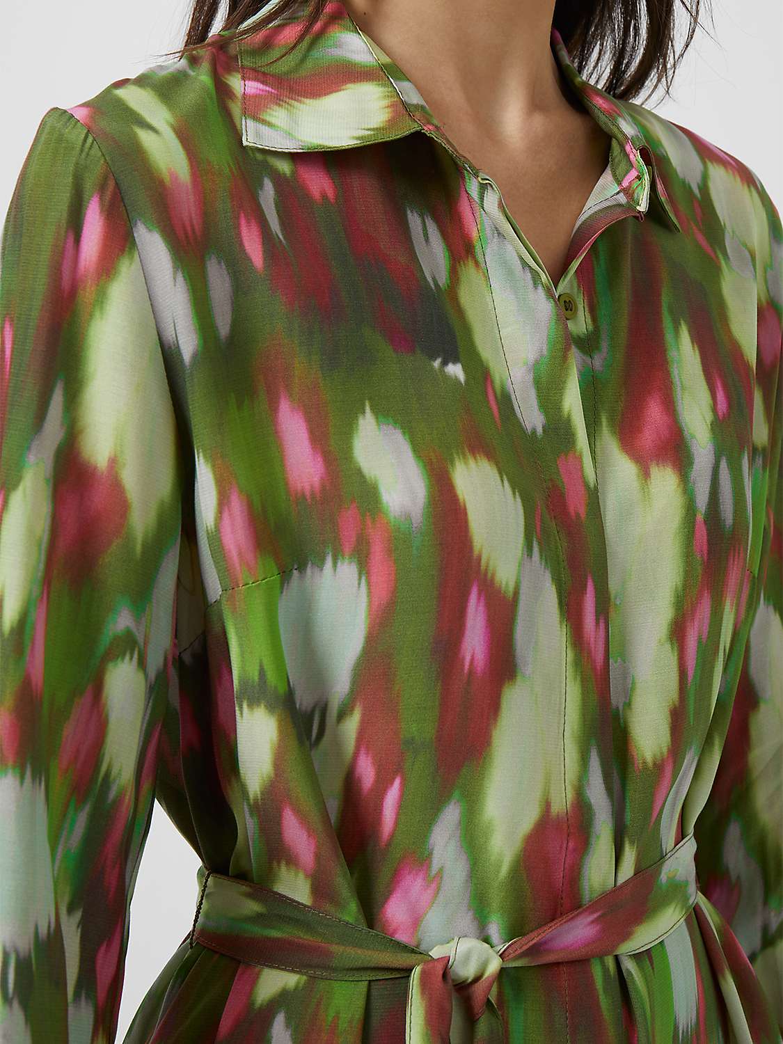 Buy French Connection Innes Delphine Abstract Shirt Midi Dress, Algae Green/Multi Online at johnlewis.com