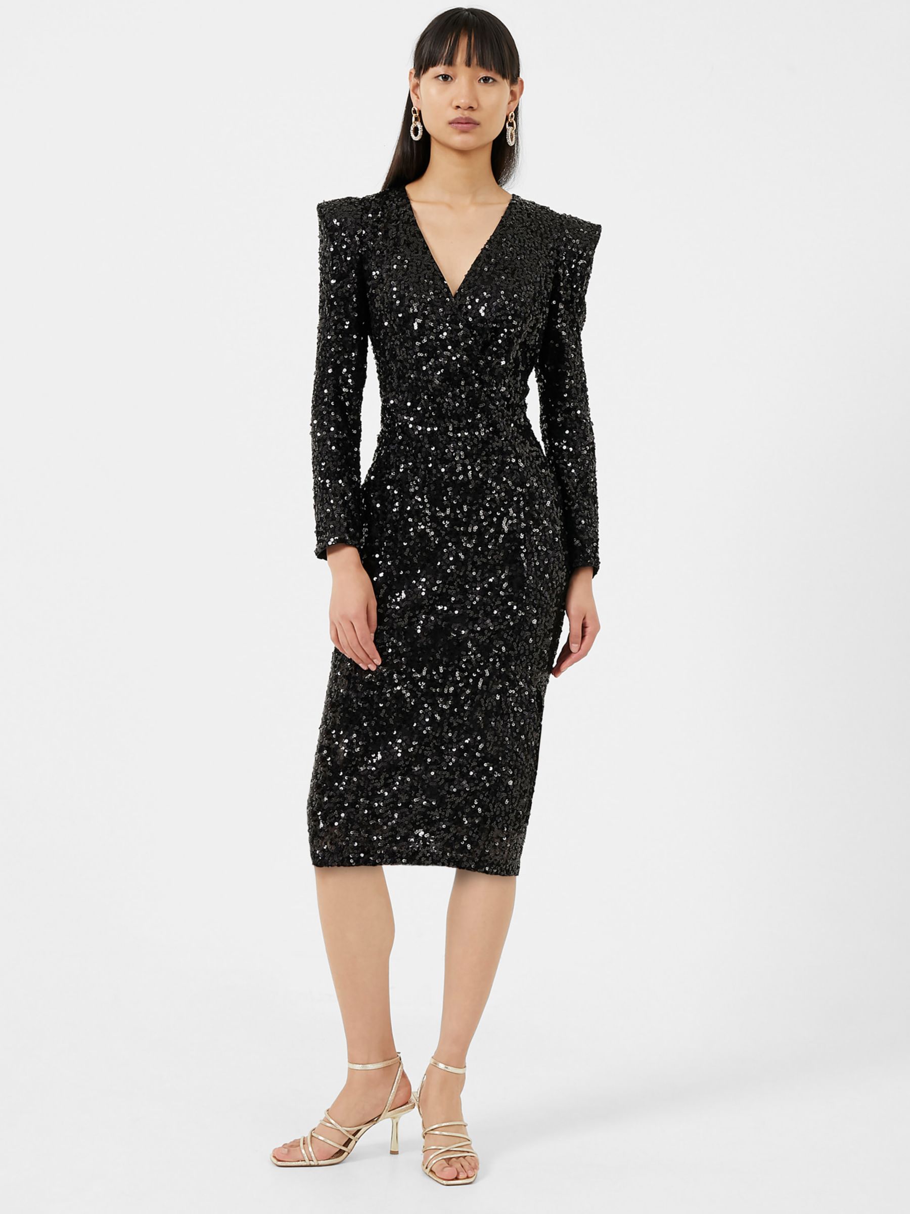 French Connection Samantha Sequin Dress, Black