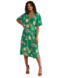 Yumi Floral Print Kimono Midi Dress, Green