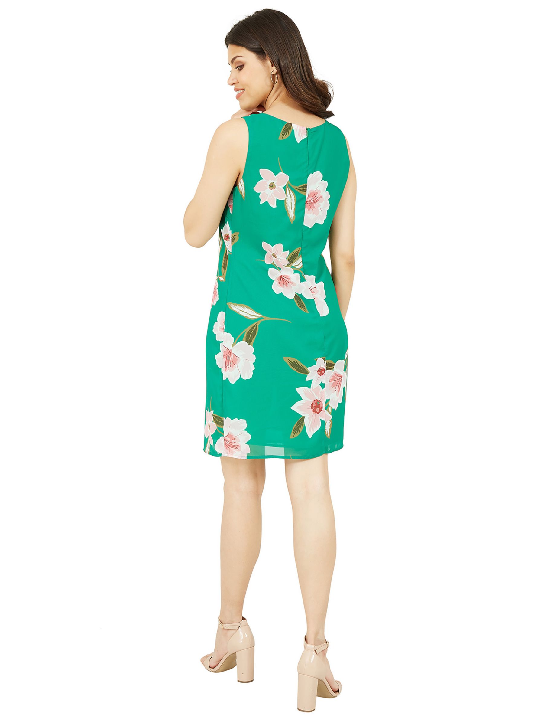 Yumi Floral Print Sleeveless Shift Dress, Green, 8
