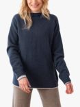 Celtic & Co. Felted Funnel Neck Jumper, Navy/White