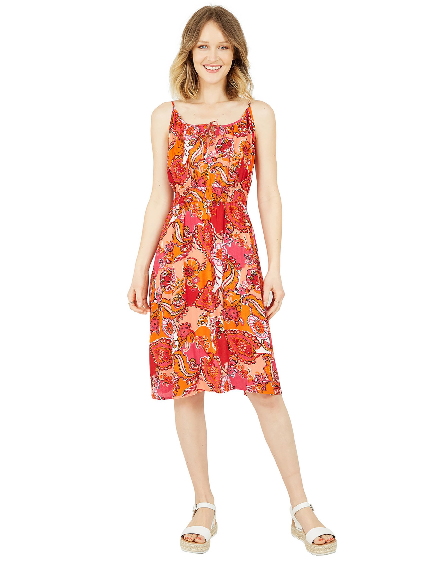 Yumi Paisley Print Sun Dress, Pink/Multi, 8