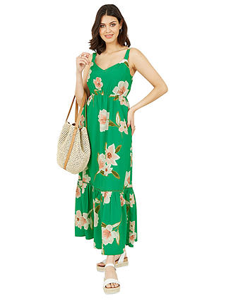 Yumi Floral Print Maxi Dress, Green