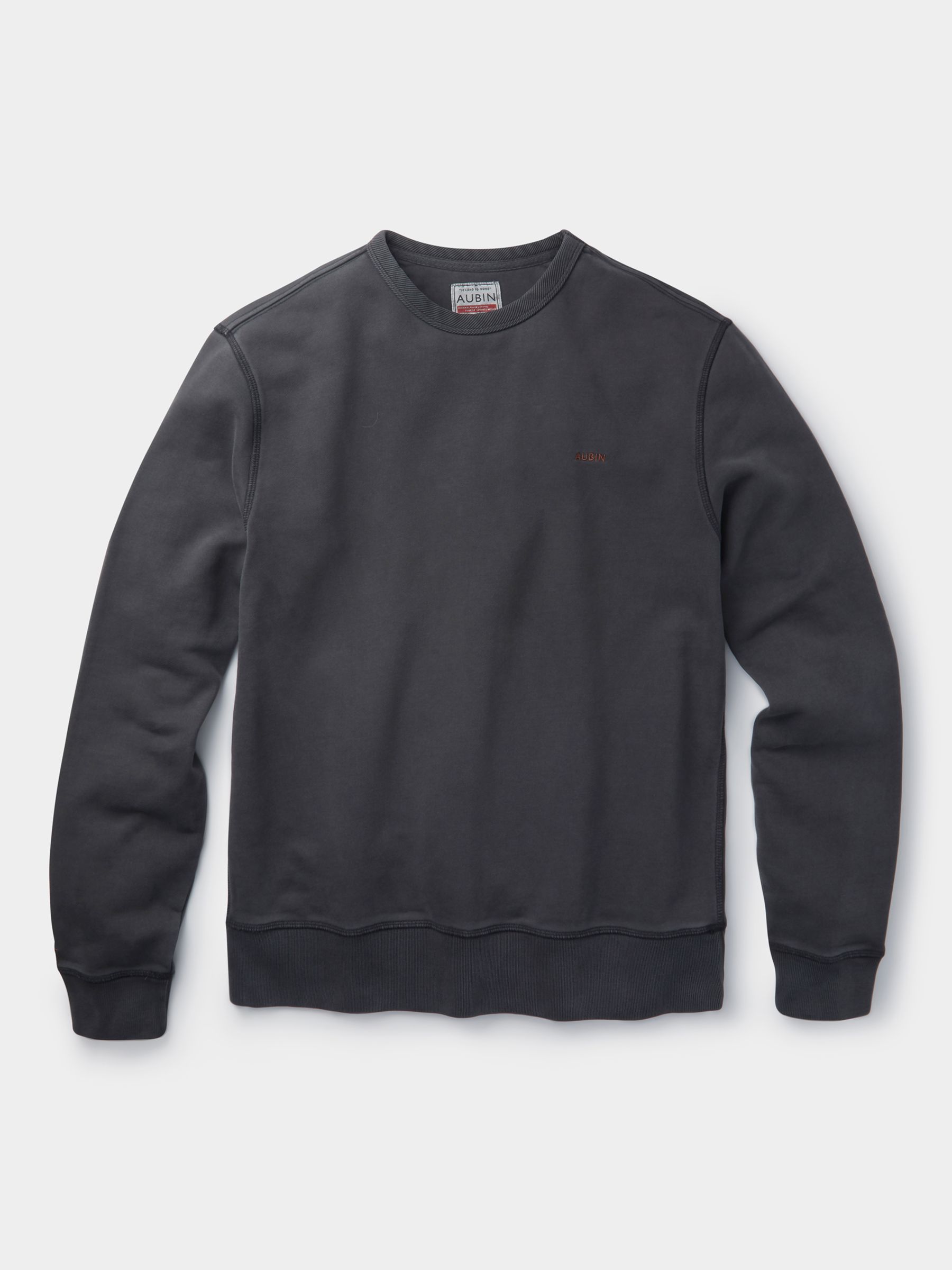 Aubin Vestry Crew Neck Cotton Sweatshirt, Black, S