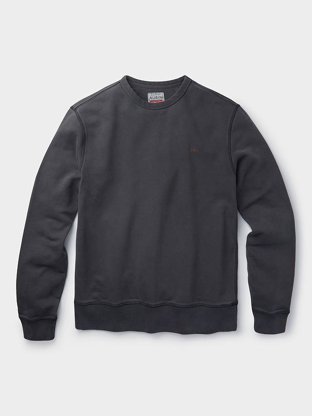 Aubin Vestry Crew Neck Cotton Sweatshirt, Black