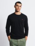 Aubin Buttermere Long Sleeve Cotton T-Shirt, Black