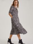 Baukjen Olivia Leopard Print Midi Dress, Soft White Snow/Multi
