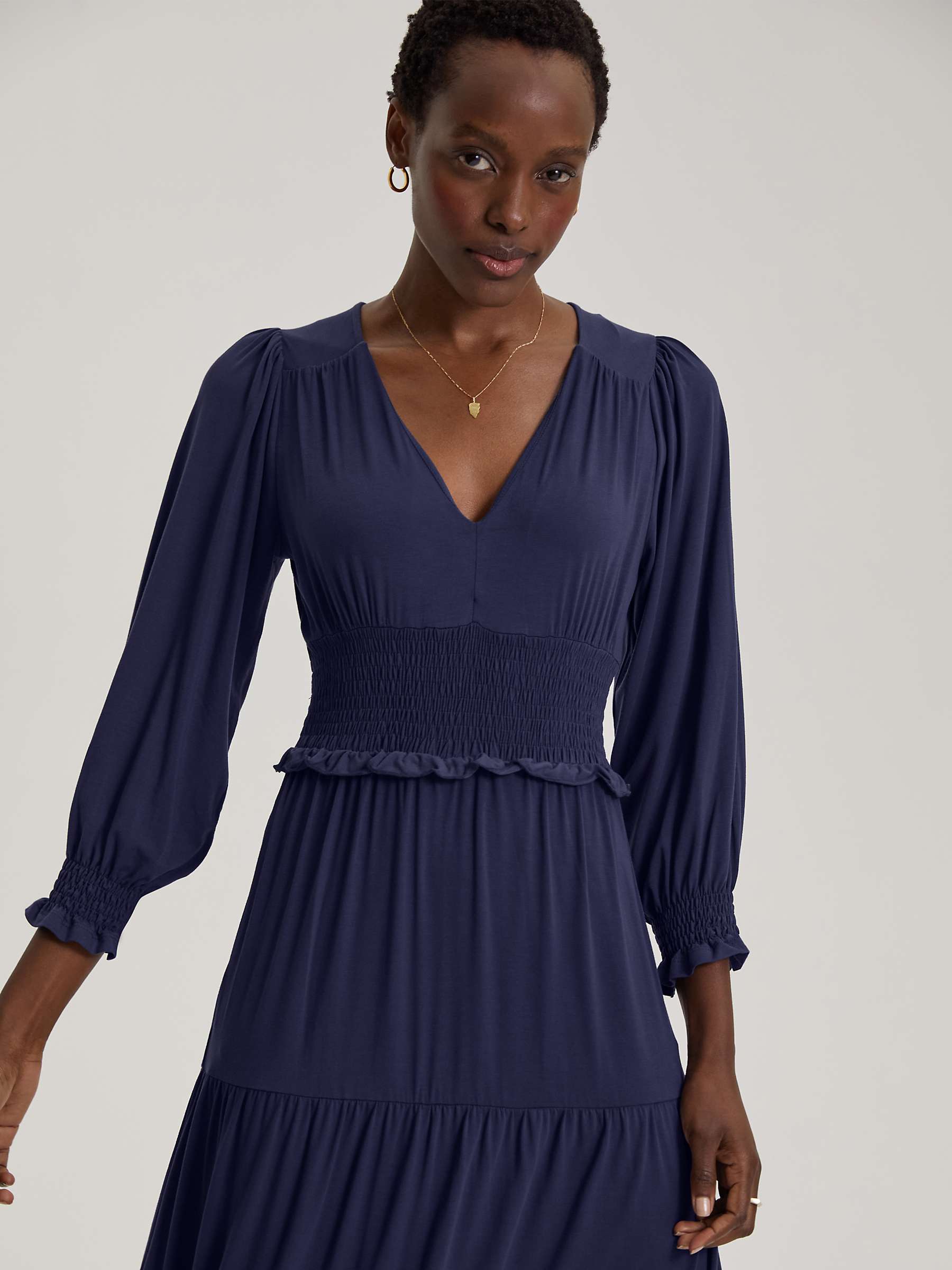 Buy Baukjen Afrin Lenzig Midi Dress, Midnight Blue Online at johnlewis.com