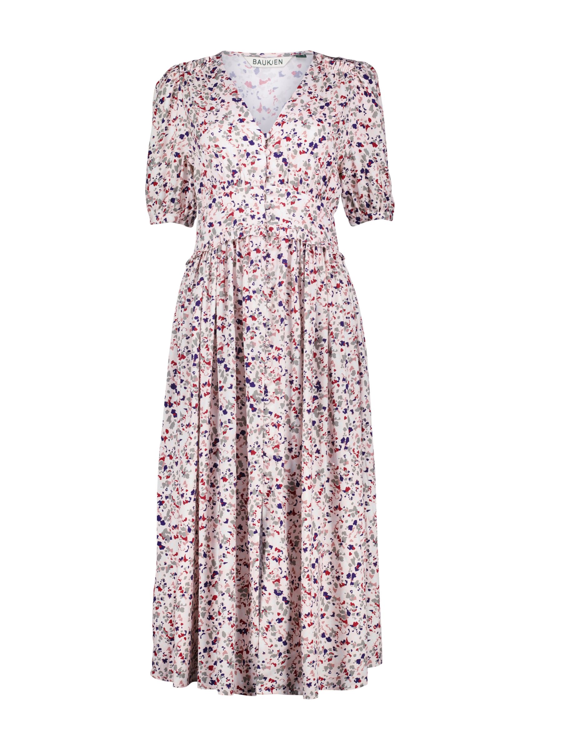 Baukjen Suzy Floral Midi Dress, Powder Pink at John Lewis & Partners