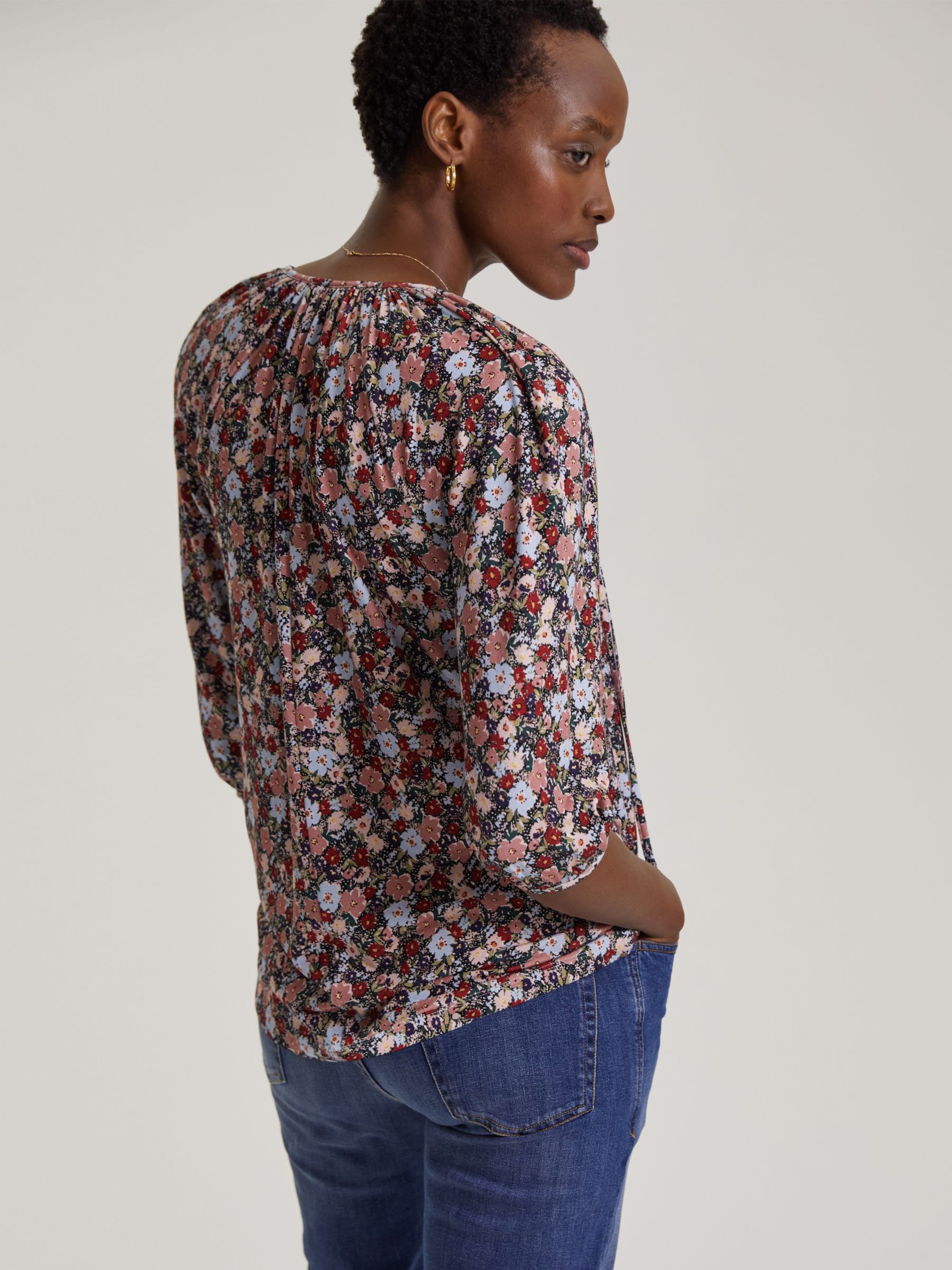 Buy Baukjen Nalini Floral Blouse, Blue Wildflower Online at johnlewis.com