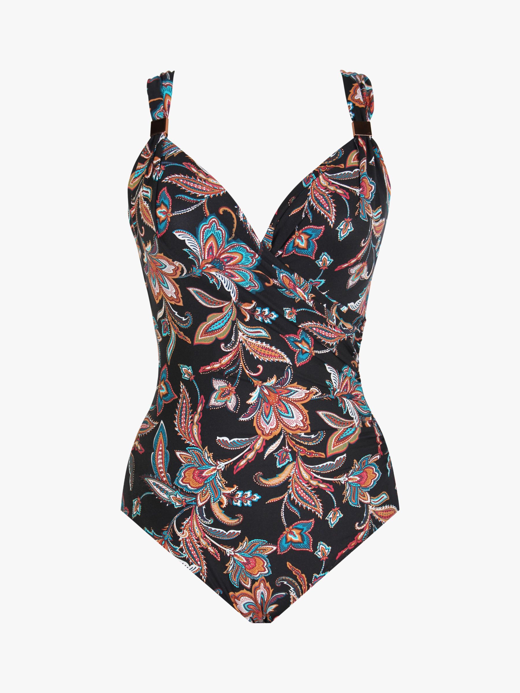 Miraclesuit Siren Scotch Floral Swimsuit, Black/Multi at John Lewis ...