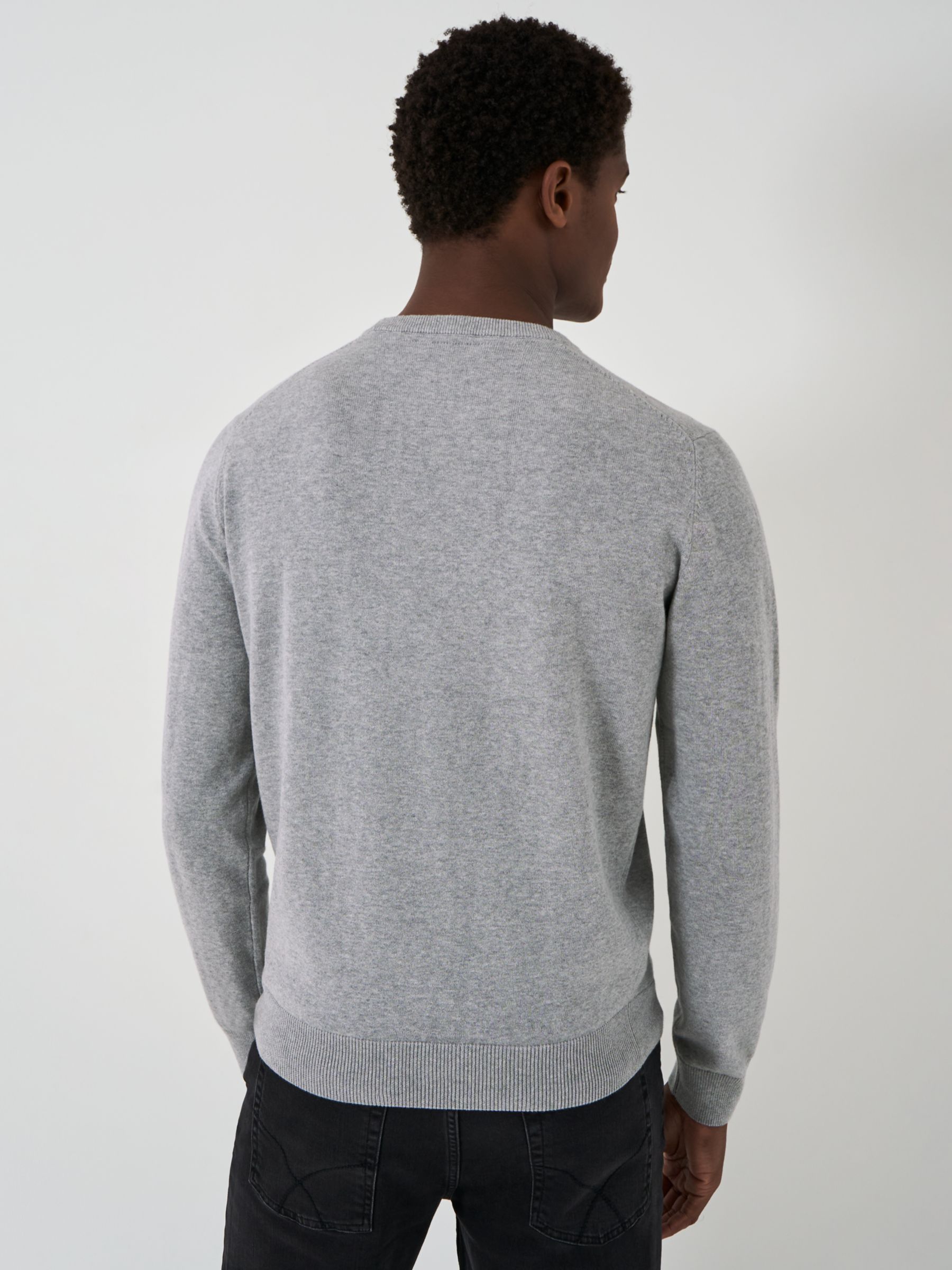 Crew Clothing Organic Cotton Crew Jumper, Charcoal Grey, XS