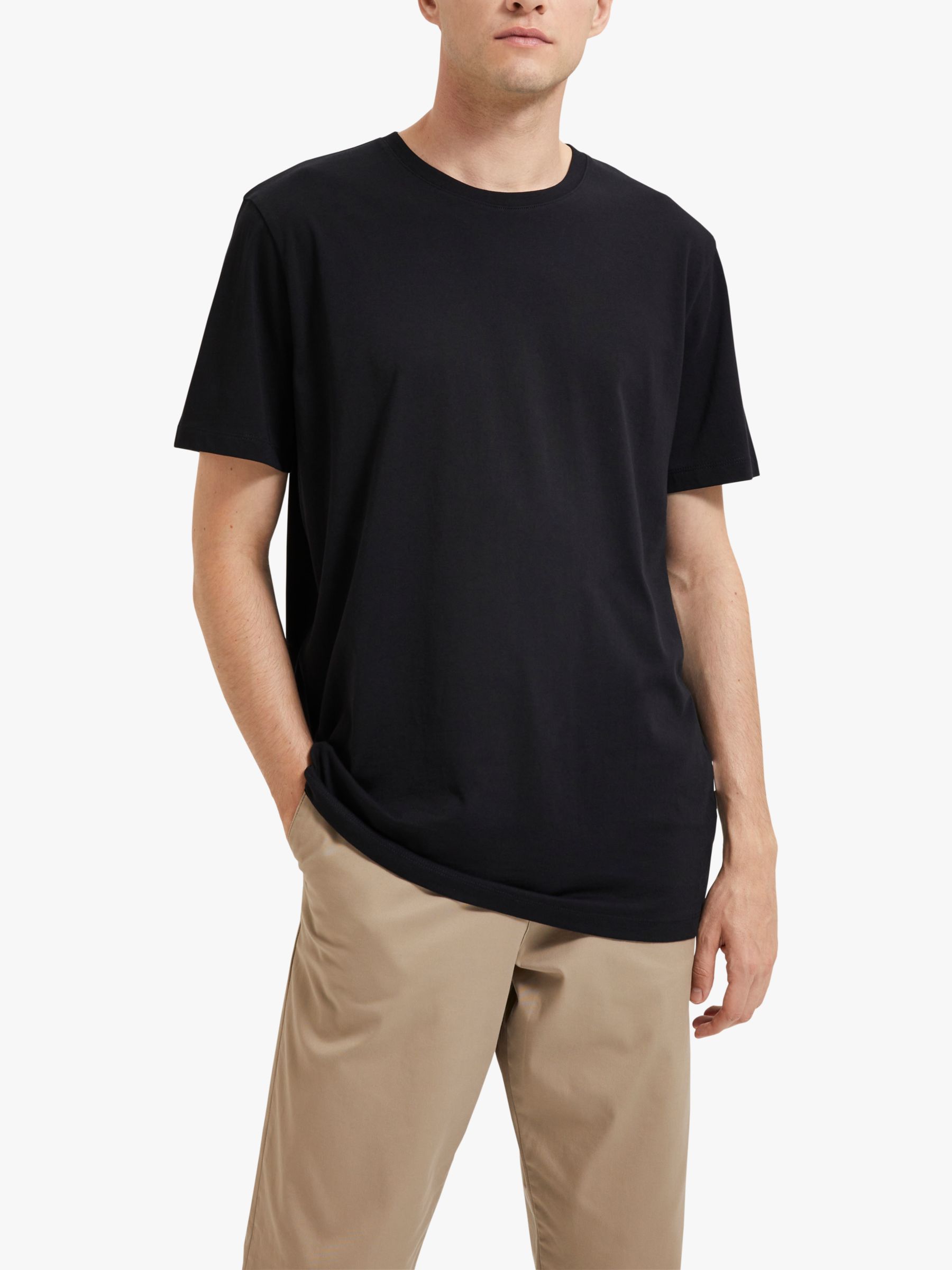 SELECTED HOMME Organic Cotton T-Shirt, Black, S