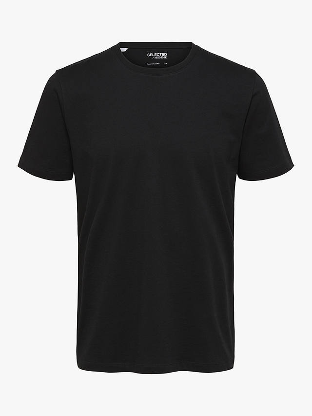 SELECTED HOMME Organic Cotton T-Shirt, Black