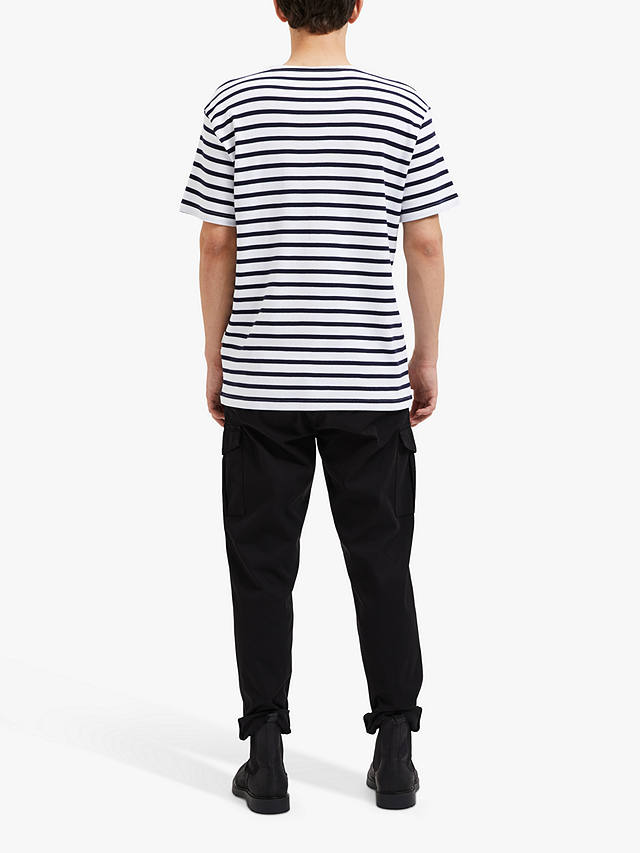 SELECTED HOMME Stripe Organic Cotton T-Shirt, Bright White