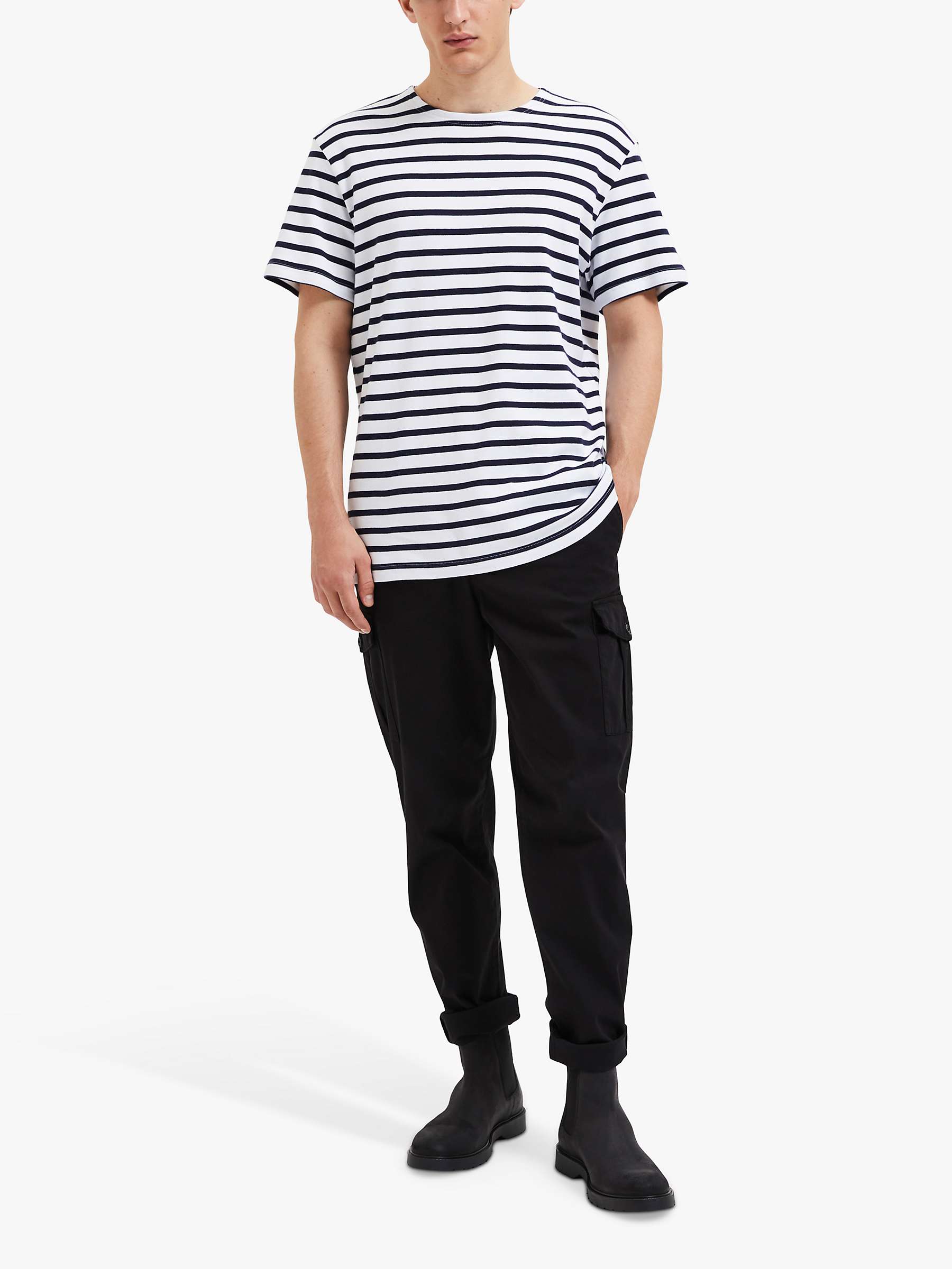Buy SELECTED HOMME Stripe Organic Cotton T-Shirt Online at johnlewis.com