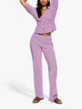 Mango Monica Crinkle Texture Trousers, Pastel Purple