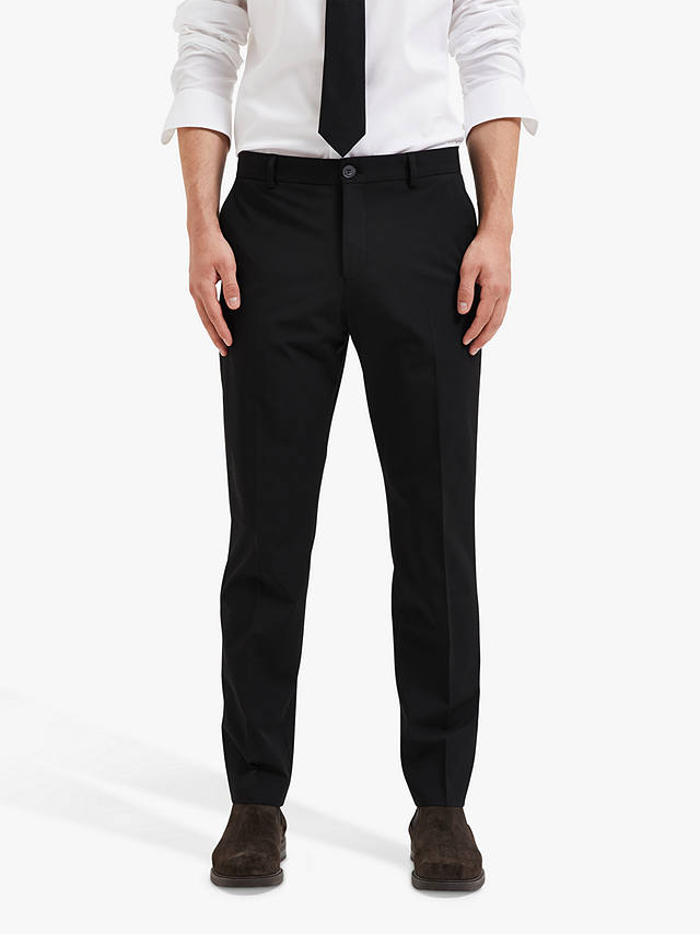 SELECTED HOMME Recycled Polyester Tailored Flex Trousers, Black