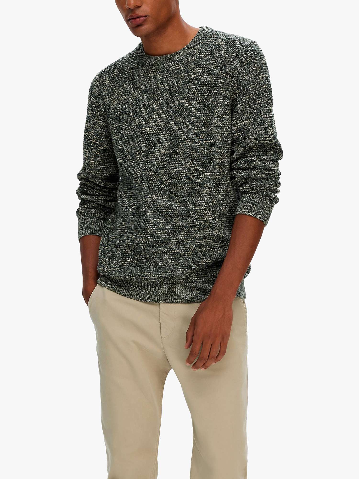 Buy SELECTED HOMME Organic Cotton Bubble Stitch Jumper Online at johnlewis.com
