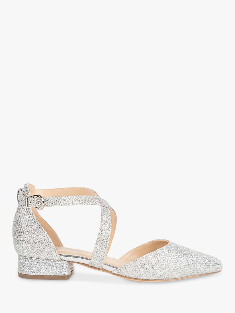 Buy Paradox London Inaya Glitter Cross Strap Block Heel Court Shoes Online at johnlewis.com