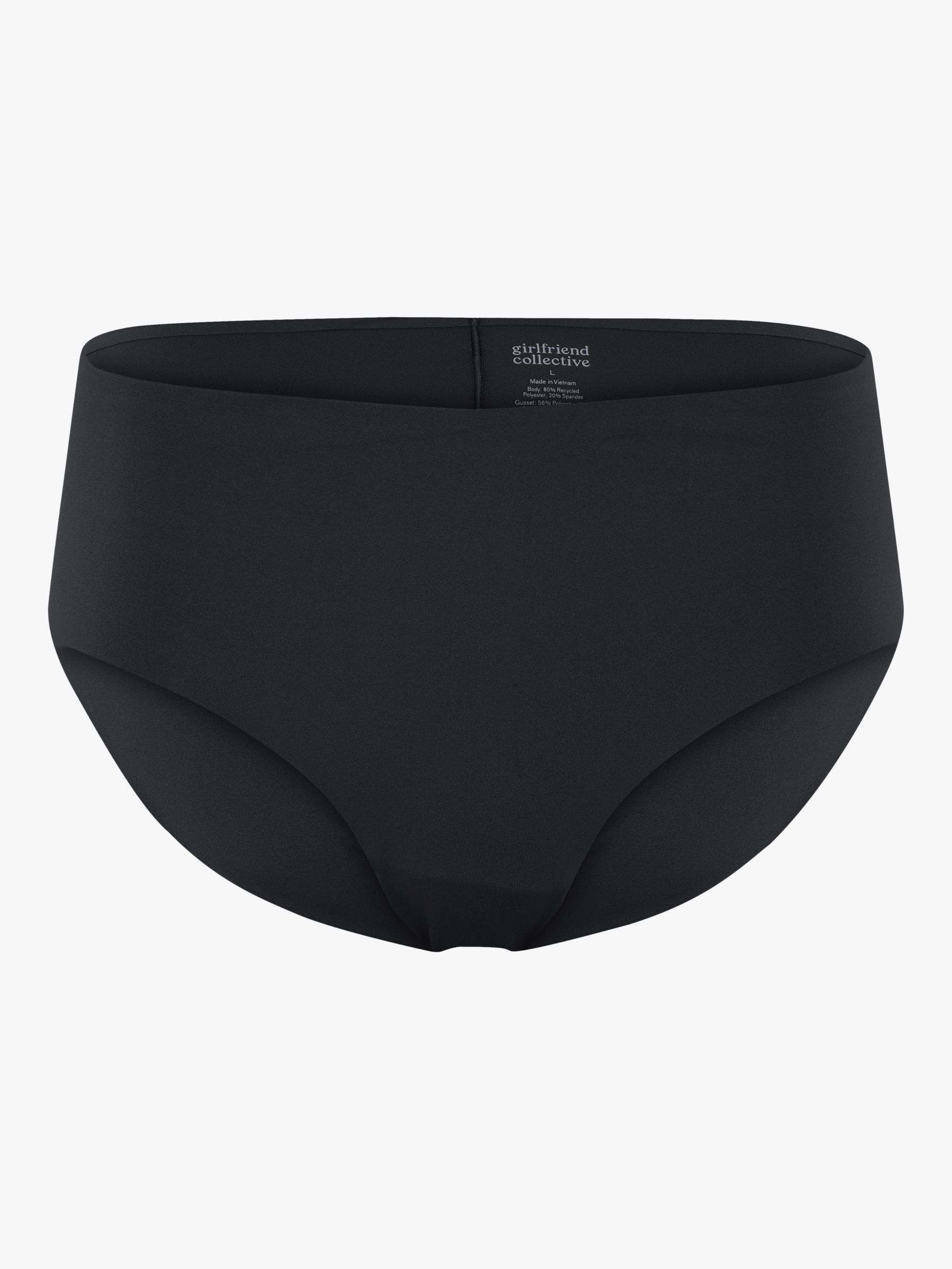 Girlfriend Collective High Rise Plain Sports Knickers, Black 2 at John ...