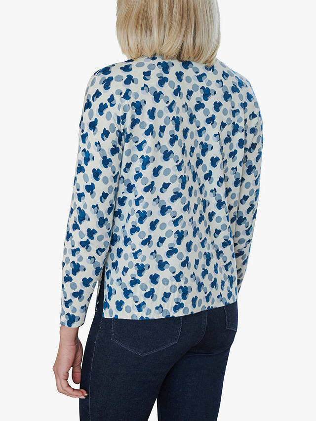 Pure Collection Wool Blend Spot Print Jumper, Blue at John Lewis & Partners