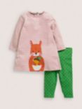 Mini Boden Baby Squirrel Applique Top & Leggings Set, Pink/Ivory