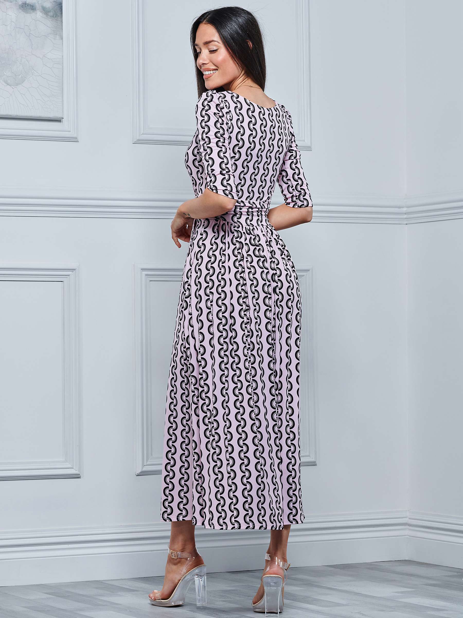 Buy Jolie Moi Pauline Jersey Fit & Flare Maxi Dress, Pink Online at johnlewis.com