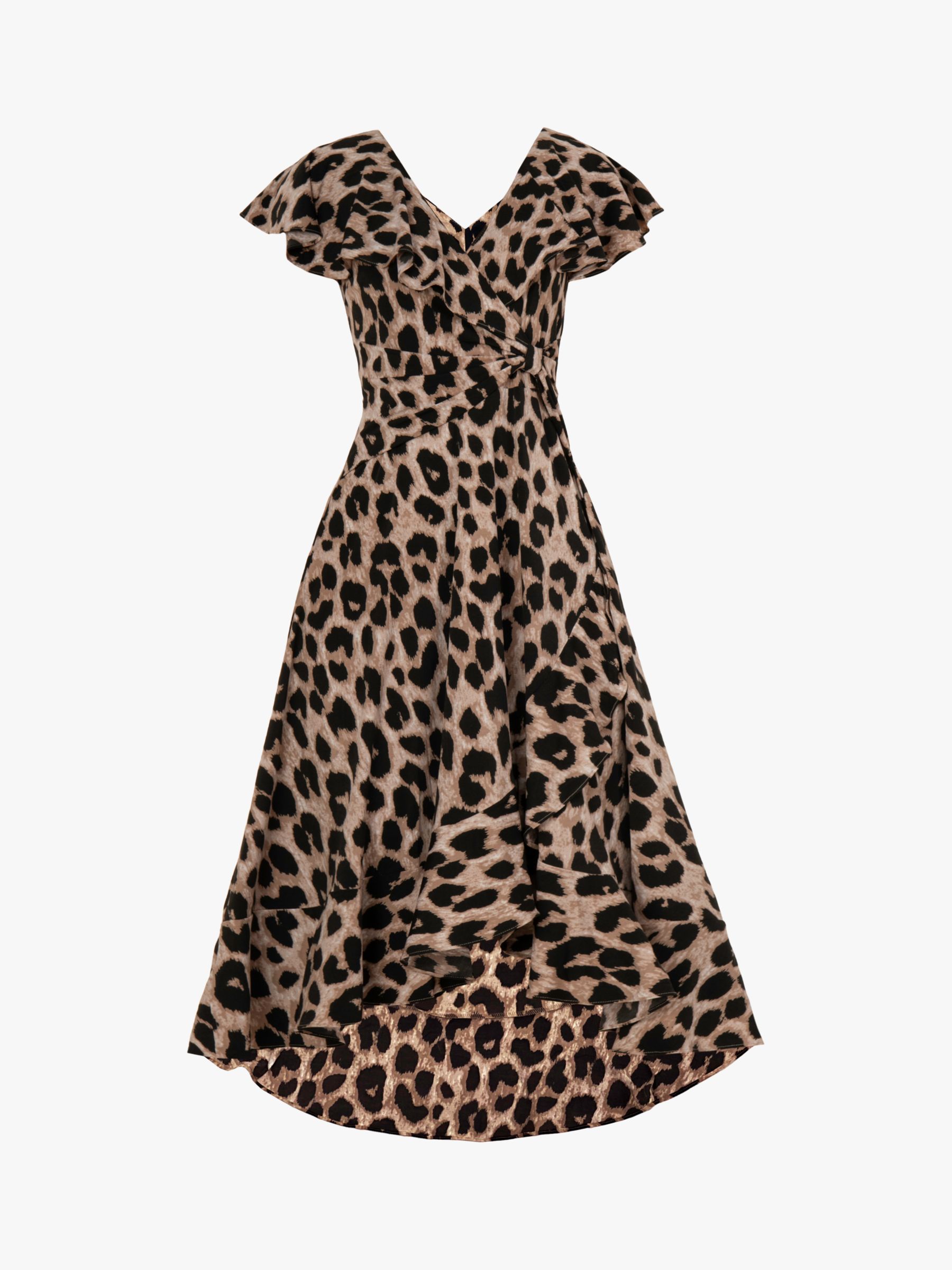 Buy Jolie Moi Luciana Animal Print Dip Hem Dress, Pink/Neutral Online at johnlewis.com