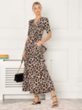 Jolie Moi Beatrice Jersey Leopard Print Maxi Dress, Multi