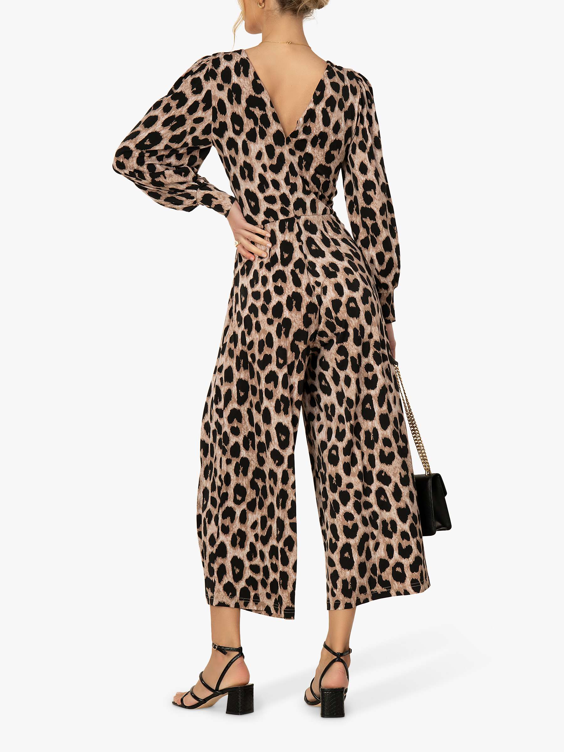 Buy Jolie Moi Kylie Animal Print Wide Leg Jumpsuit, Pink/Neutral Online at johnlewis.com