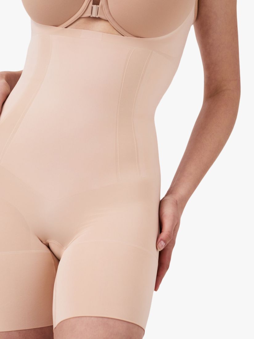 Spanx Firm Control Oncore Open Bust Mid-Thigh Bodysuit, Soft Nude at John  Lewis & Partners