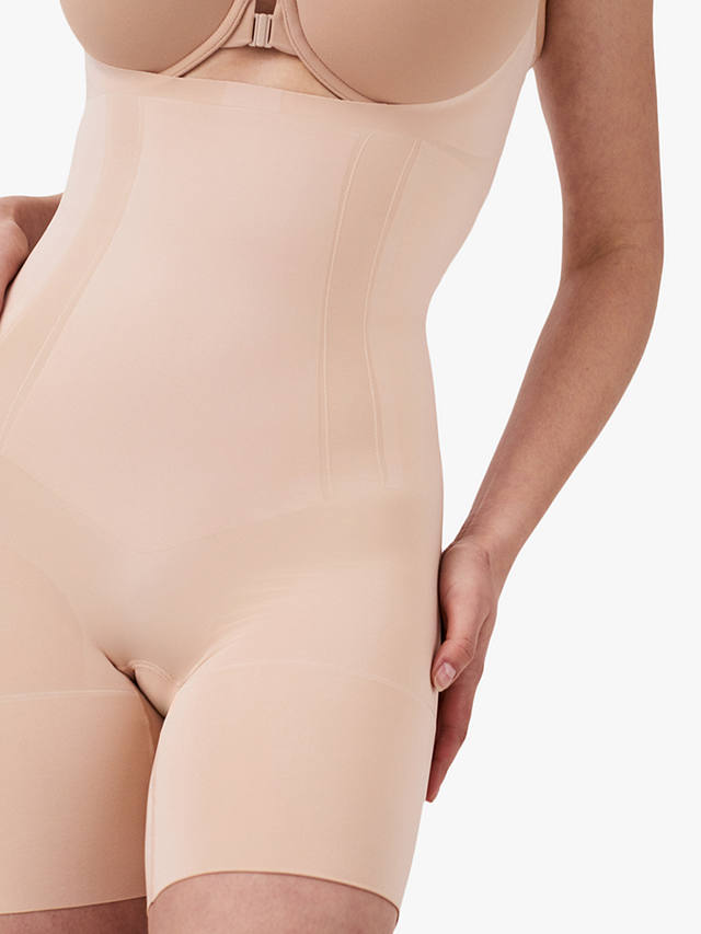 Spanx Firm Control Oncore Open Bust Mid-Thigh Bodysuit, Soft Nude