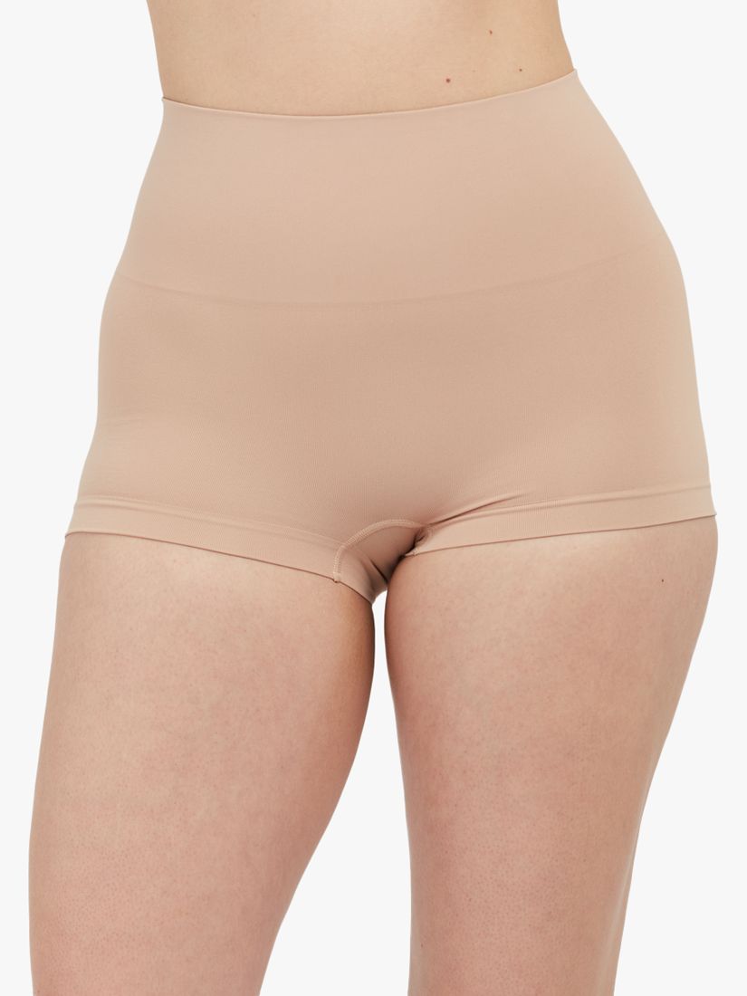 Spanx Medium Control Everyday Shaping Boy Shorts, Oatmeal at John Lewis &  Partners