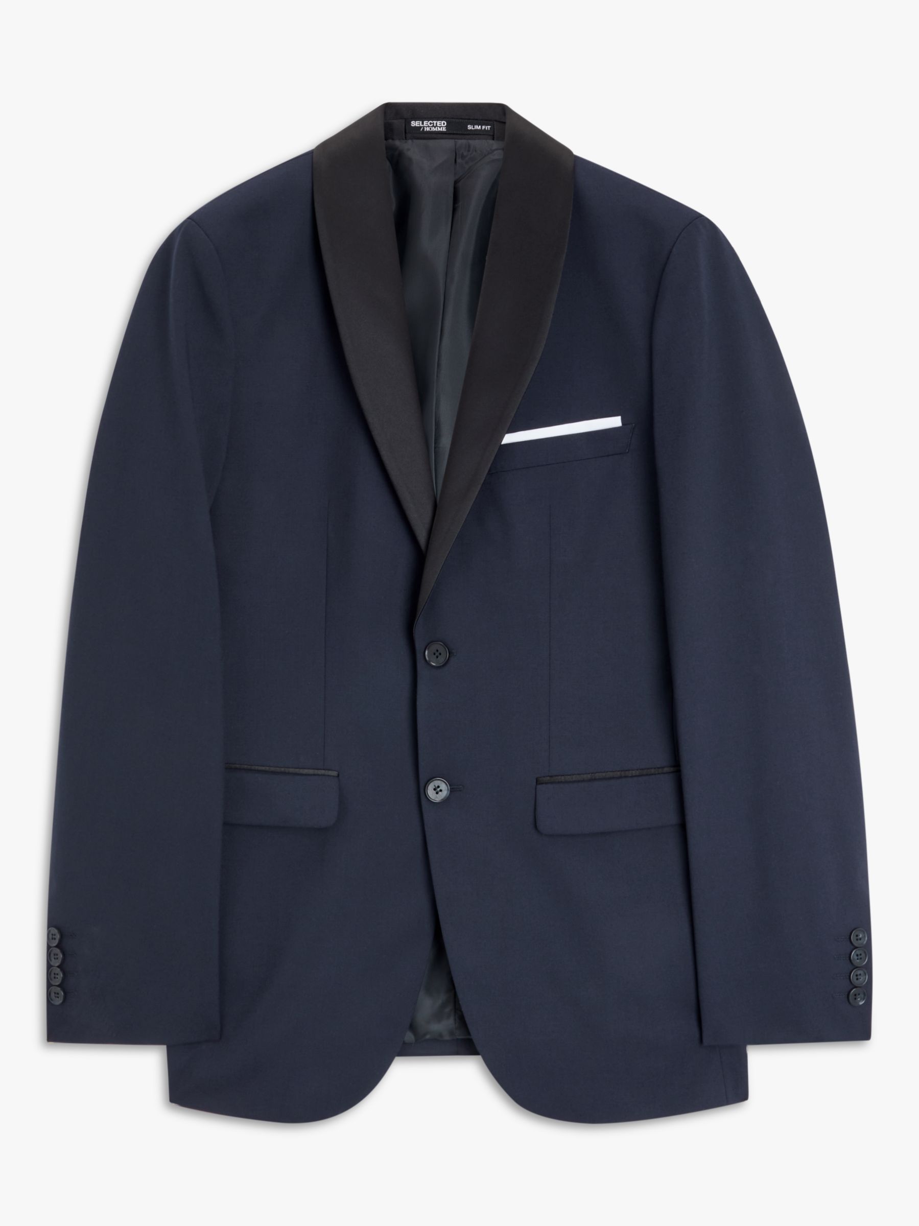 SELECTED HOMME Slim Fit Shawl Tuxedo Jacket, Navy Blazer, 36R