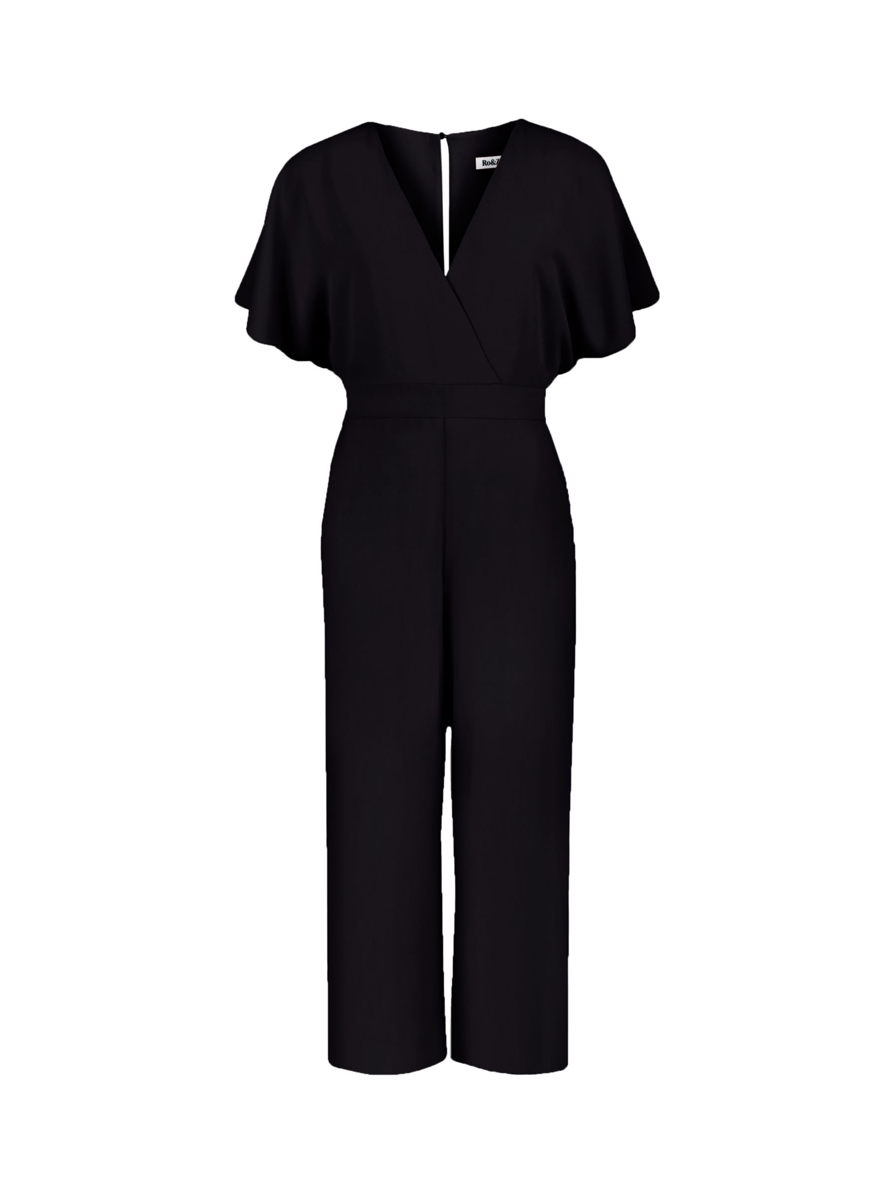 Ro&Zo Flutter Sleeve Jumpsuit, Black at John Lewis & Partners