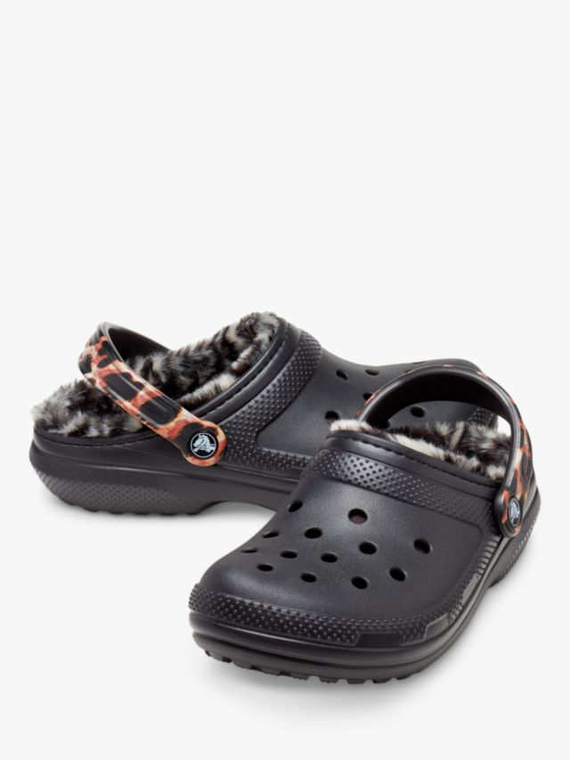 Black cheetah print online crocs