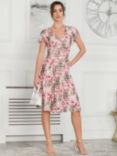 Jolie Moi Grace Floral Mesh Midi Dress, Pink/Multi