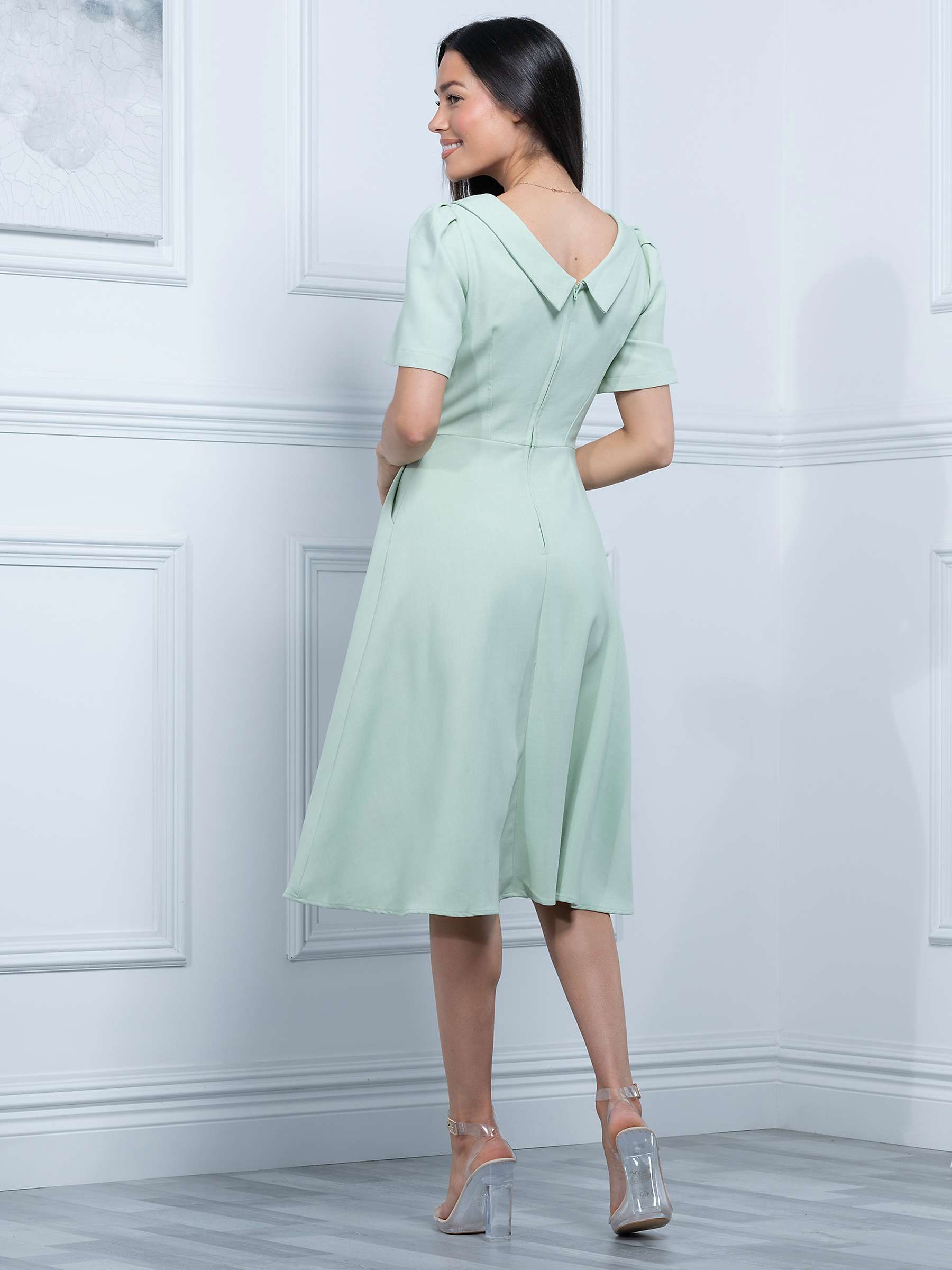 Buy Jolie Moi Valery Button Collar Flared Dress Online at johnlewis.com